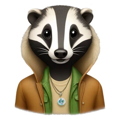 hippy badger sticker