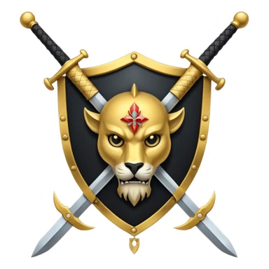 Escudo con espadas y logo de grifón  sticker