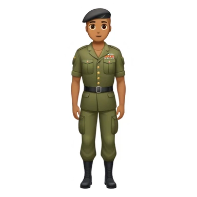 full body military male human character Konor sticker