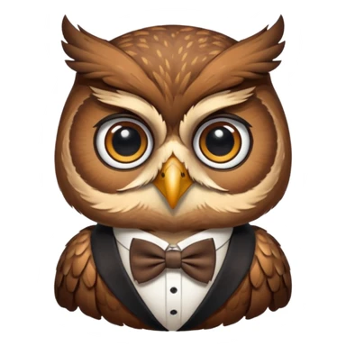 owl wearing bow tie sticker