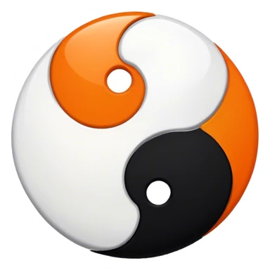 Orange and black ying yang sticker