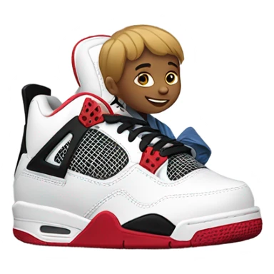 Kid wearing jordan 4/ sticker