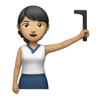 Korean woman holding 4B movement sign sticker