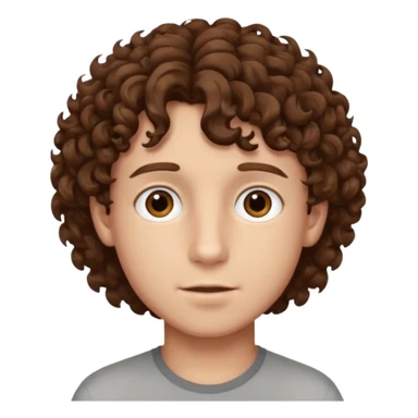 boy,  brown hair, curly hair, brown eyes,  skin, sticker