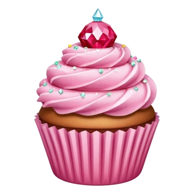 Rose diamond sitting on a cupcake sticker