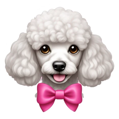 Mini poodle con un lazo rosado sticker