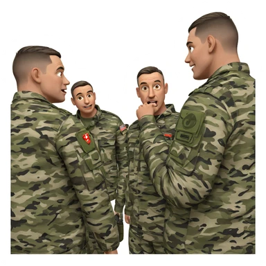 military boys in camouflage uniforms sticker