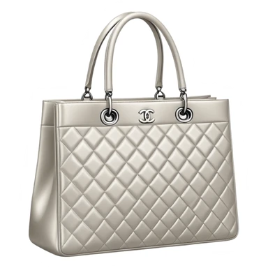 Pale Silver Chanel shopping bag sticker