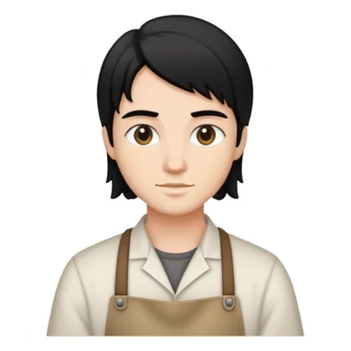 Artesã branca de cabelo preto  sticker