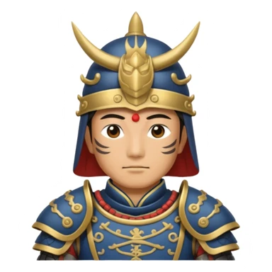 Japanese Castle Lord, Lord standing before a Japanese castle backdrop sticker