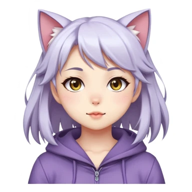cute anime style catgirl with a cute expression sticker