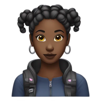 black girl space buns sticker