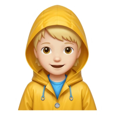 kid with raincoat sticker