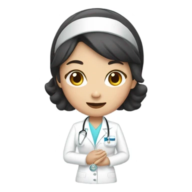 Asian Nurse with Diamond Ring sticker