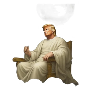 Donald trump as god, heaven, portrait, renaissance painting, van gogh sticker