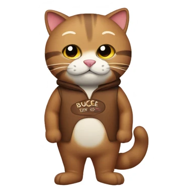 cat in a bucee beaver costume sticker