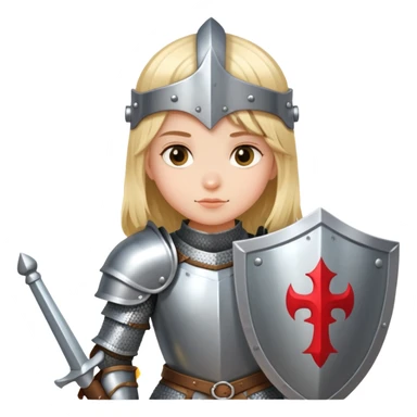 girl knight in open clothing, with shield sticker