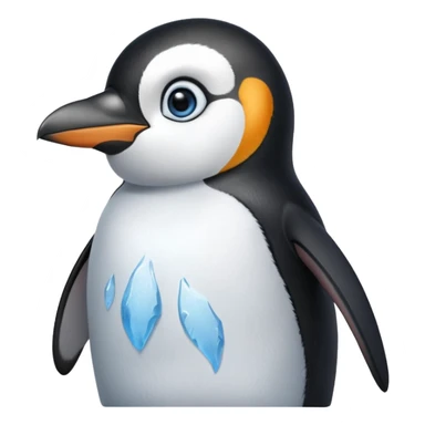 A penguin with a scar sticker