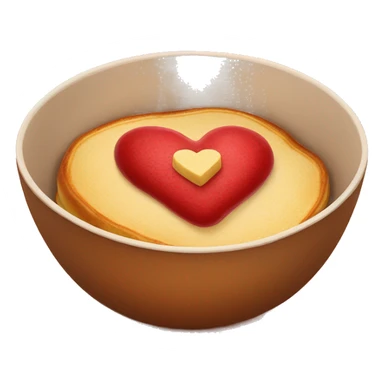 heart shaped pancake in a bowl sticker
