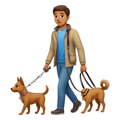 man walking dog on leash sticker