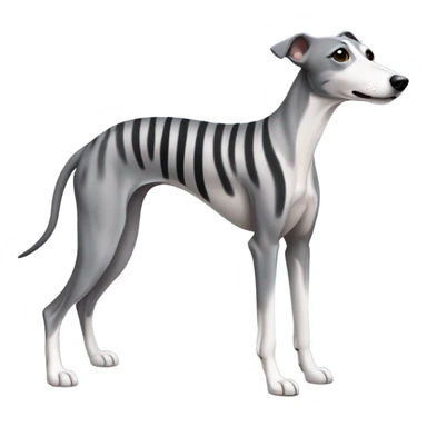 Whippet dog grey with black brindle stripes sticker