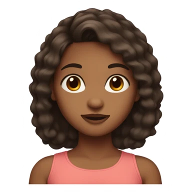 girl with dark brown hair, brown skin and brown eyes sticker