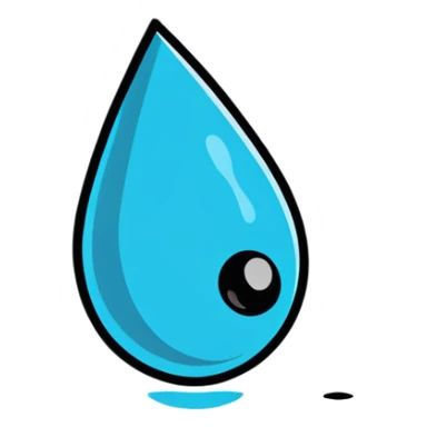 cartoon sticker of a sad water droplet sticker