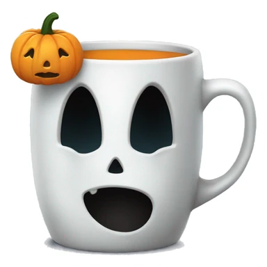 Ghost with a pumpkin mug sticker