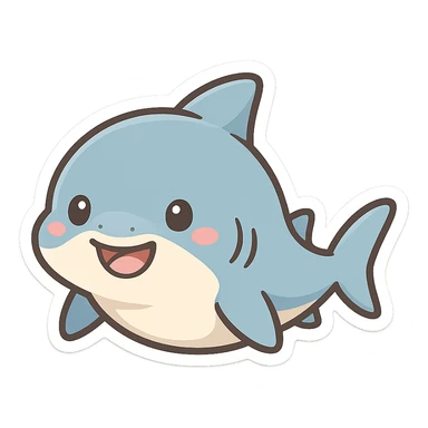cute baby shark, simple, friendly, suitable for emoji or sticker sticker