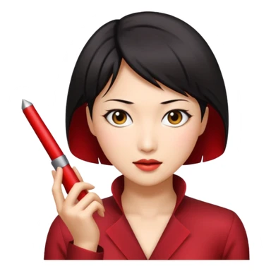 Ada Wong from Resident Evil, playful expression sticker
