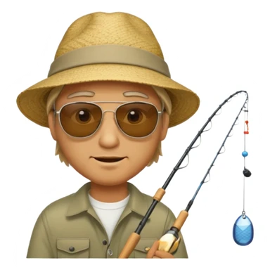 man is fishing sticker