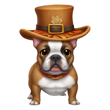 French bulldog dressed as turkey sticker