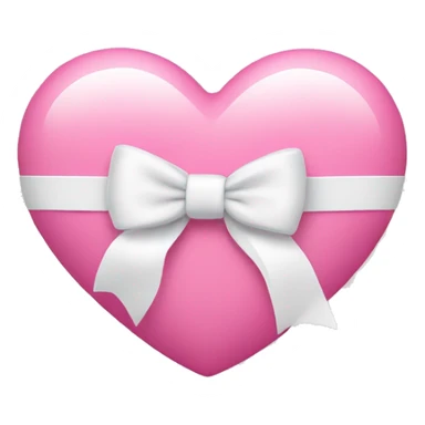 Pink heart with white bow around it sticker