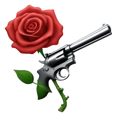 Red rose pistol  sticker