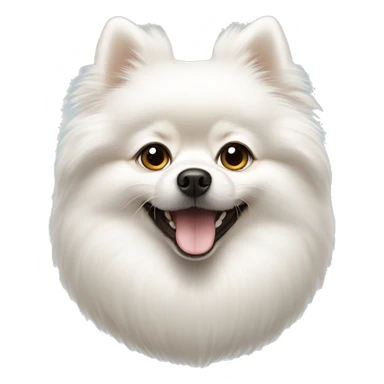 White Pomeranian with double eyelids and mixed speech sticker