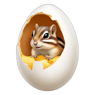 chipmunk hatching out of an egg sticker