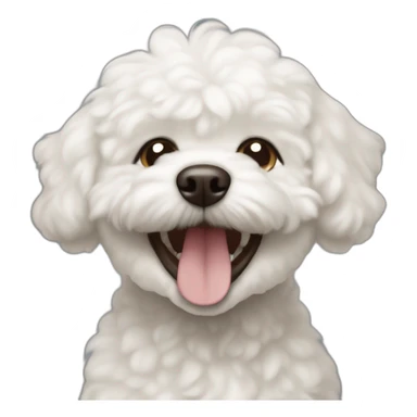 dog bichon brown laughing face sticker