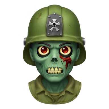 zombie with a war helmet  sticker