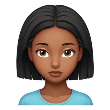 Black girl looking down sticker