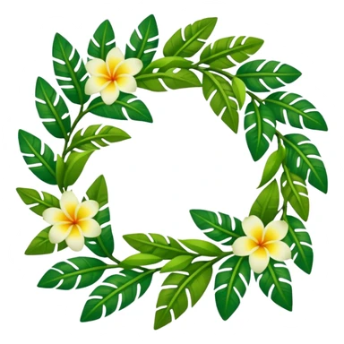 hawaiian haku lei (green leaf flower crown) sticker