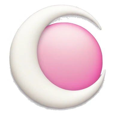White Crescent moon and pink clouds sticker