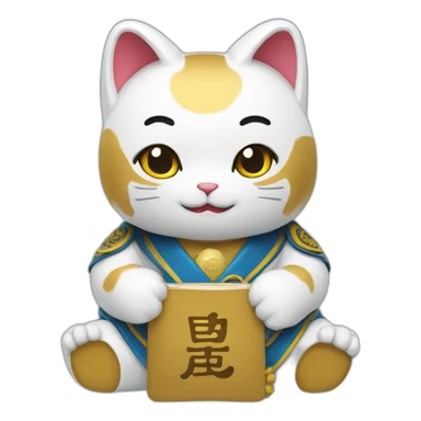 maneki neko student university sticker