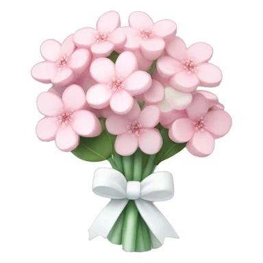 Pastel pink cherry blossom bouquet wrapped with a cute white bow  sticker