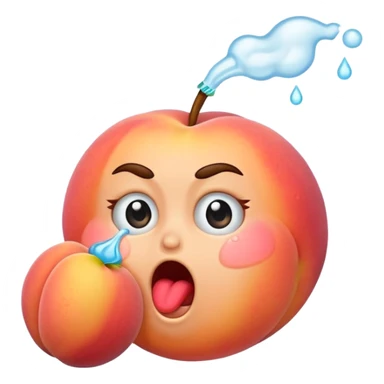 vomiting emoji with peach sticker