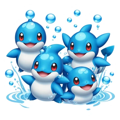 pokémon tipo agua festejando sticker