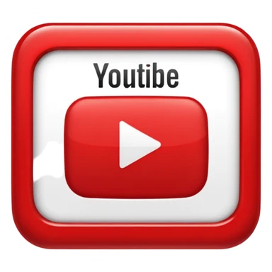 YouTube verified badge emoji, white checkmark in a red rounded rectangle, clean, no text sticker