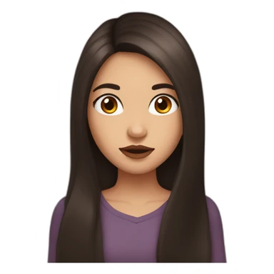 Girl with long dark hair, brown eyes and plump lips sticker