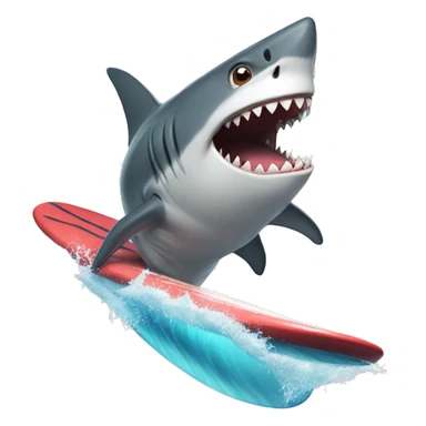 Shark surfing sticker