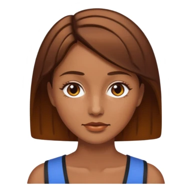 women with bronzed skin and short brown hair sticker