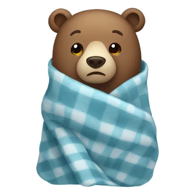 bear cozy in blanket sticker